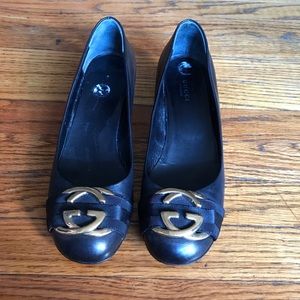 Authentic Gucci Black Kitten Heels Sz 37